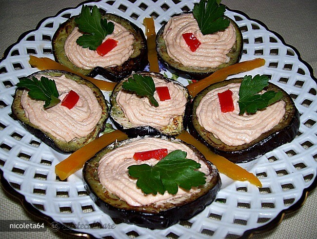 Appetizer with Salmon and Eggplant