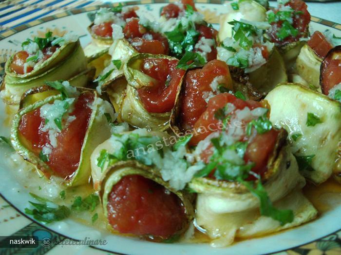 Stuffed Zucchini with Tomatoes