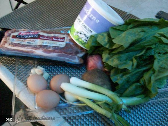 Green Salad Soup with Smoked Bacon