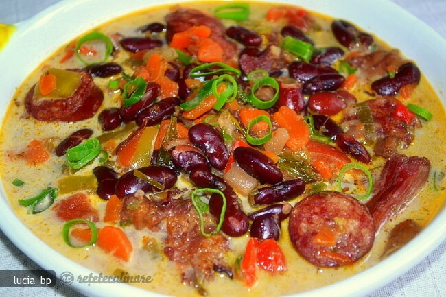 Bean Soup with Romanian Sauce and Sour Cream