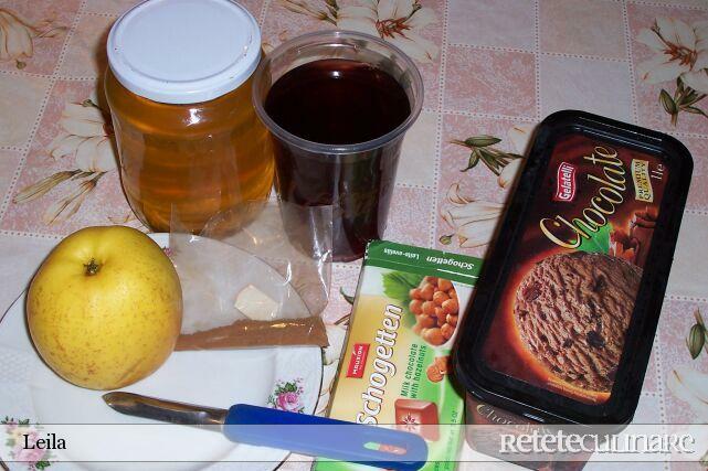 Rondelles de pomme avec de la glace