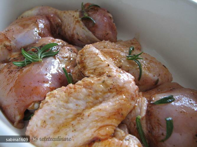 Chicken with carrot garnish