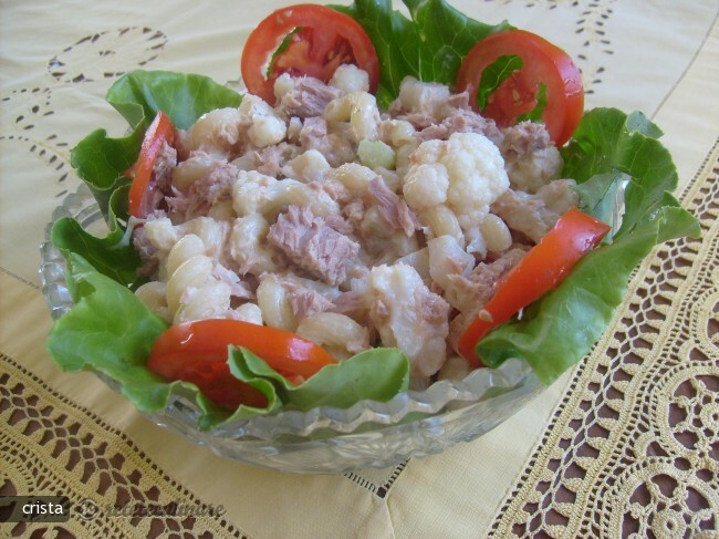 Cauliflower Salad, Canned Tuna and Pasta