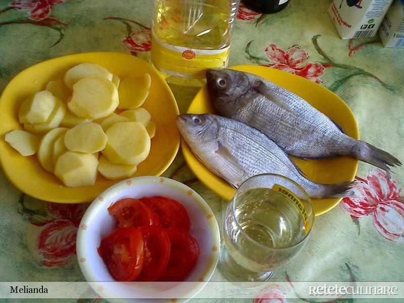 Bream on a bed of potatoes